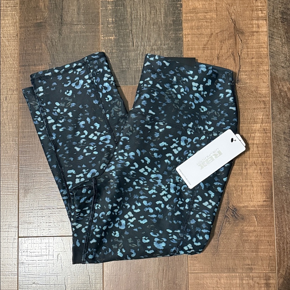 RBX Black Leggings with‎ Blue Accents